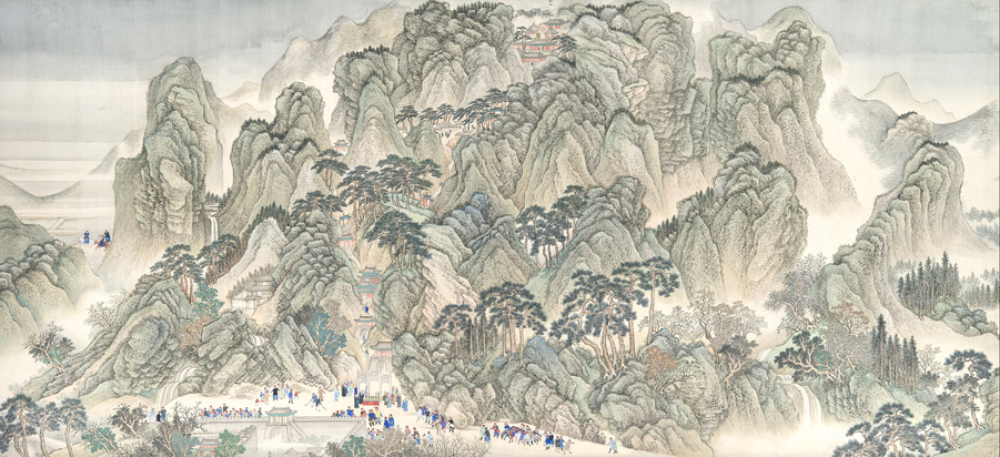 The Kangxi Emperor's Southern Inspection Tour, Scroll Three: Ji'nan to Mount Tai by Wang Hui, 1698. Courtesy of the Metropolitan Museum.